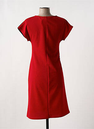 Robe mi-longue tissage crêpe manches courtes rouge ROMEO POUR JULIETTE femme