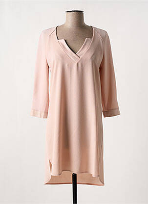 Robe courte manches 3/4 manches 3/4 rose ROMEO POUR JULIETTE femme