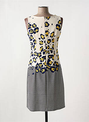 Robe mi-longue sans manche sans manche jaune HIPPOCAMPE femme