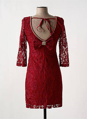 Robe courte manches 3/4 manches 3/4 rouge ASHWI femme