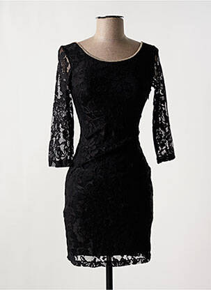 Robe courte manches 3/4 manches 3/4 noir ASHWI femme