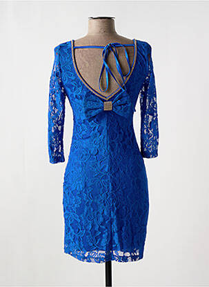 Robe courte manches 3/4 manches 3/4 bleu ASHWI femme