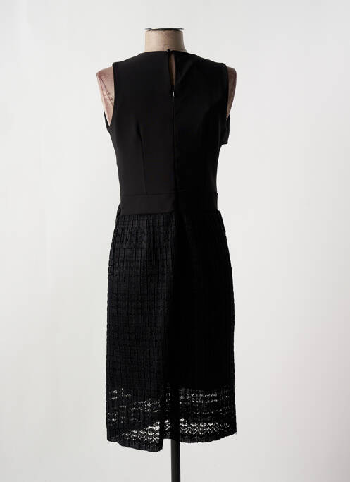 Robe mi-longue tissage crêpe sans manche noir NANA BAILA femme