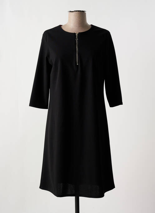 Robe mi-longue manches 3/4 manches 3/4 noir ROMEO POUR JULIETTE femme