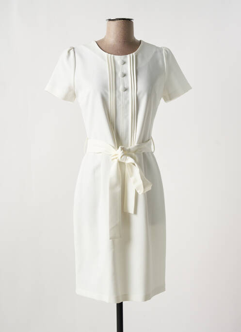 Robe mi-longue blanc HIPPOCAMPE pour femme