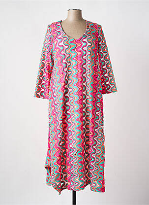 Robe longue coupe évasée manches 3/4 rose JORGIE PARIS femme