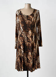 Robe mi-longue manches longues manches longues marron VETISTYLE femme