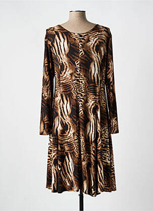 Robe mi-longue manches longues manches longues marron VETISTYLE femme