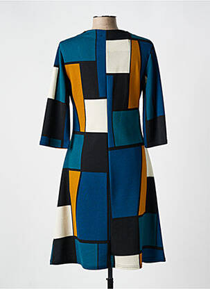 Robe mi-longue manches 3/4 manches 3/4 bleu ROMEO POUR JULIETTE femme