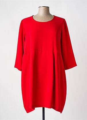 Robe courte manches 3/4 manches 3/4 rouge DRESS ADDICT femme