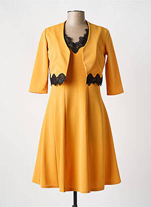 Ensemble robe manches mi-longues jaune ROMEO POUR JULIETTE femme