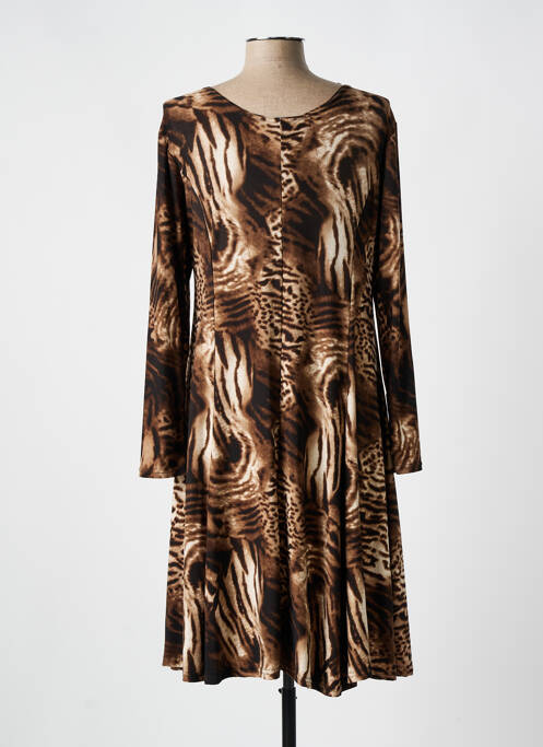 Robe mi-longue manches longues manches longues marron VETISTYLE femme