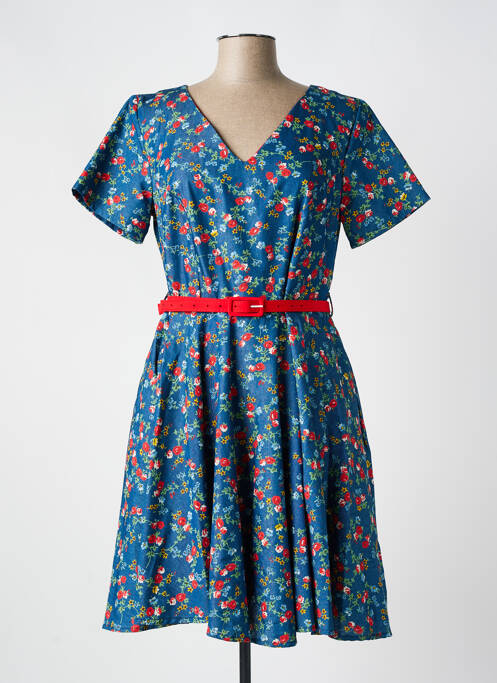 Robe mi-longue bleu HIPPOCAMPE pour femme