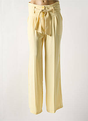 Pantalon large tissage crêpe jaune PARISIENNE femme