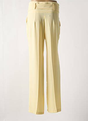 Pantalon large tissage crêpe jaune PARISIENNE femme