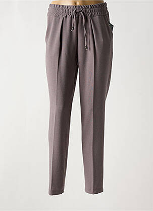 Pantalon droit tissage crêpe gris PARISIENNE femme