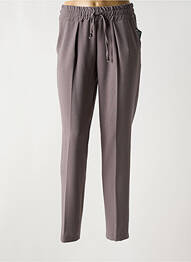 Pantalon droit tissage crêpe gris PARISIENNE femme