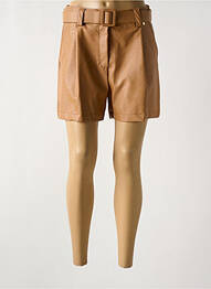 Short fermeture zippée sous rabat boutonné taille normale marron RINASCIMENTO femme