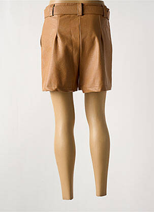 Short tissage simili-cuir taille normale marron RINASCIMENTO femme