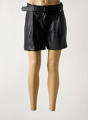 Short tissage simili-cuir taille normale noir RINASCIMENTO femme