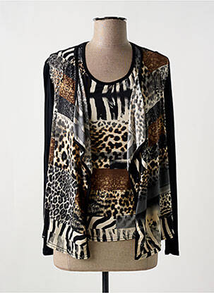 Twin-set imprimé animal noir ROMEO POUR JULIETTE femme