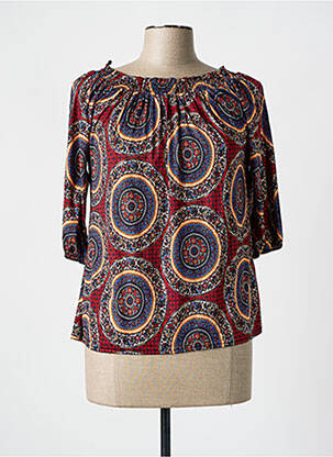 Top stretch manches 3/4 rouge ELL'A femme