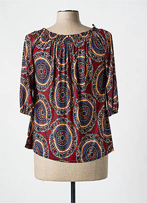 Top stretch manches 3/4 rouge ELL'A femme