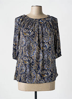 Top stretch manches 3/4 bleu ELL'A femme