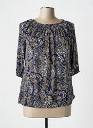 Top stretch manches 3/4 bleu ELL'A femme