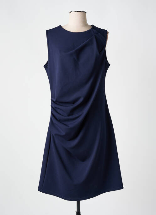 Robe mi-longue tissage crêpe sans manche bleu ROMEO POUR JULIETTE femme