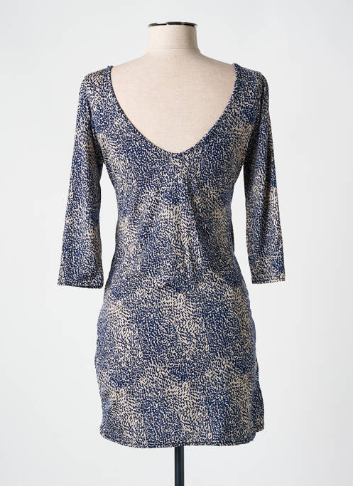 Robe courte manches longues manches longues bleu ELL'A femme