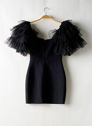 Robe courte fermeture zippée au dos manches courtes noir BOOHOO femme