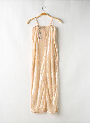 Robe mi-longue fermeture zippée au dos fines bretelles beige PRETTY LITTLE THING femme