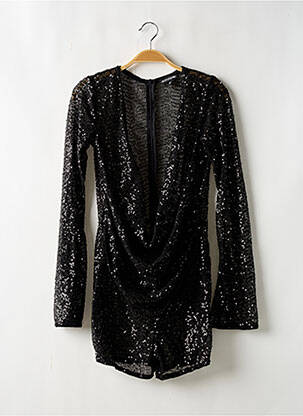 Robe courte fermeture zippée au dos manches longues noir PRETTY LITTLE THING femme
