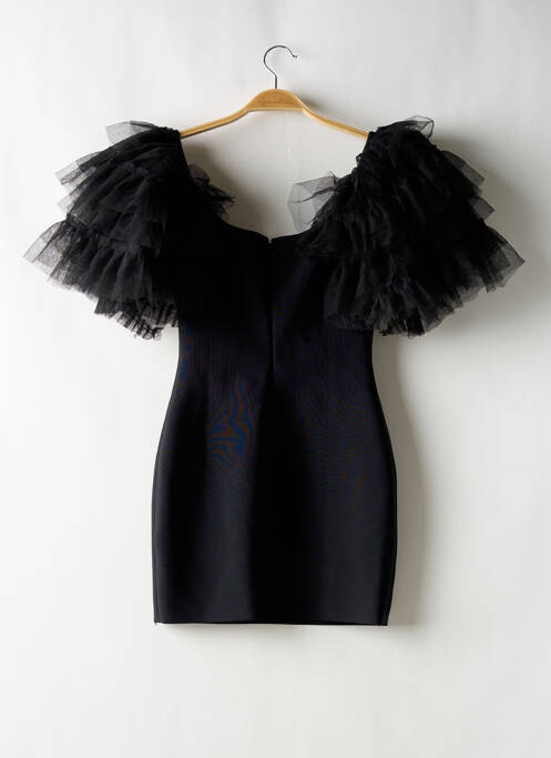 Robe courte fermeture zippée au dos manches courtes noir BOOHOO femme