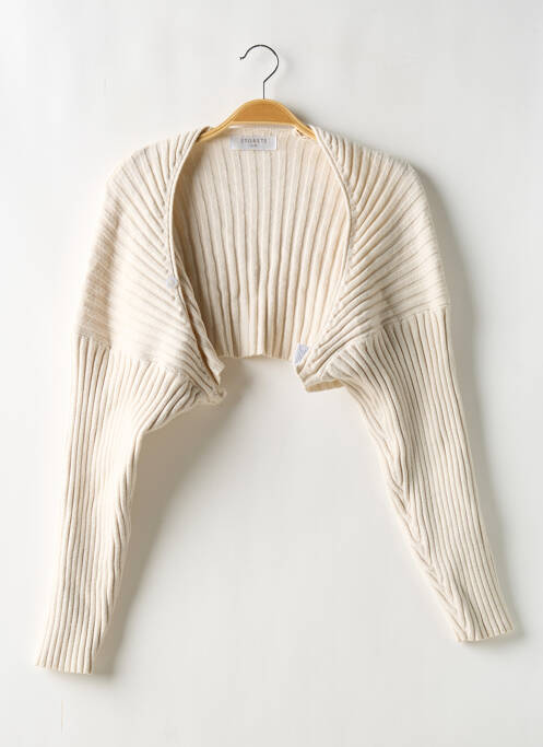 Gilet manches longues beige STORETS pour femme