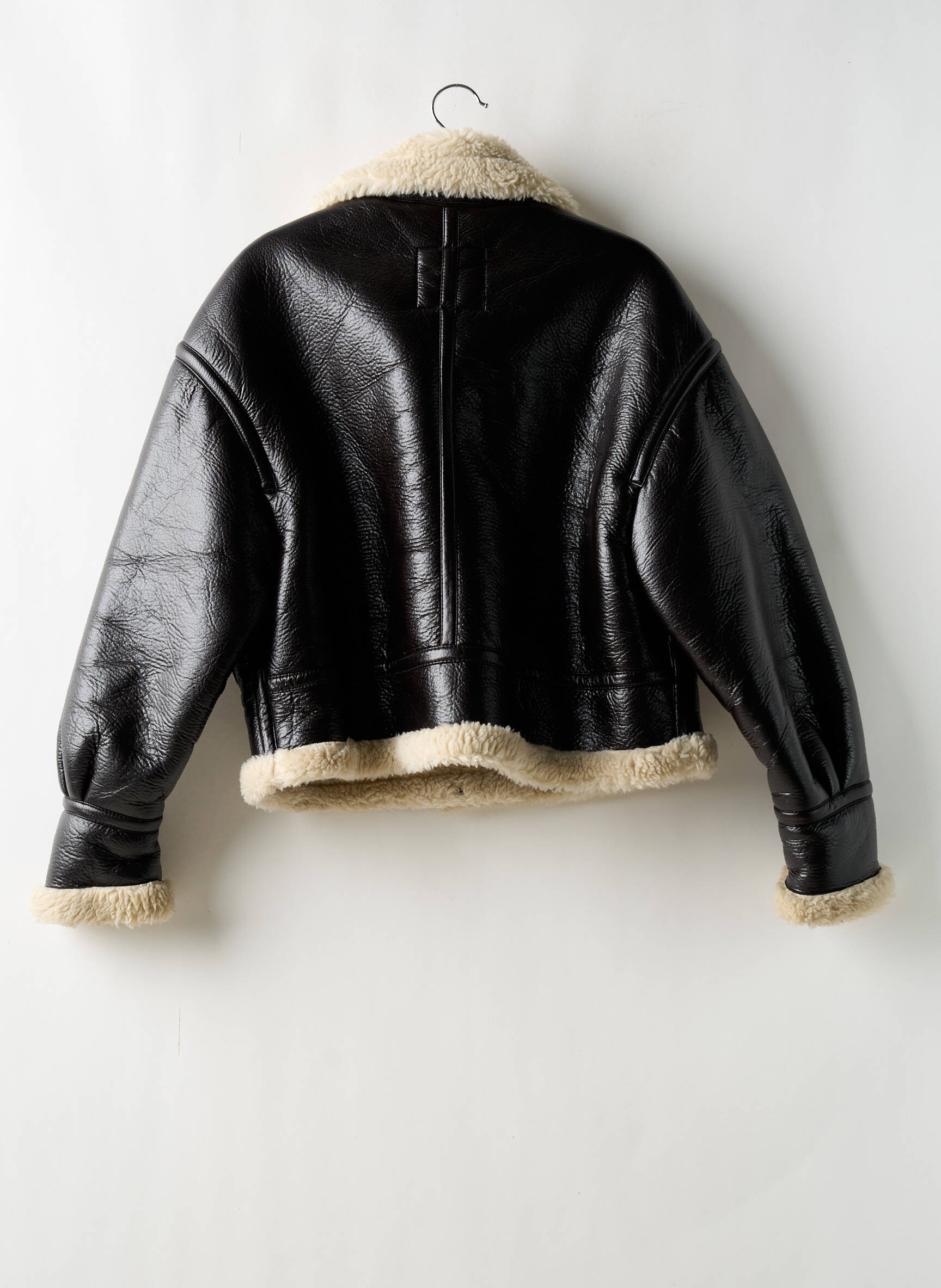 Manteau Court Poignets Revers Noir Zara Femme 2521751-noir00 Modz