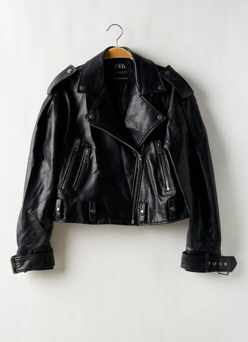 Veste simili cuir noir ZARA pour femme