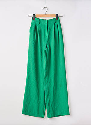 Pantalon large tissage popeline taille normale vert STORETS femme