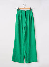 Pantalon large tissage popeline taille normale vert STORETS femme