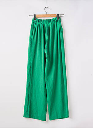 Pantalon large tissage popeline taille normale vert STORETS femme