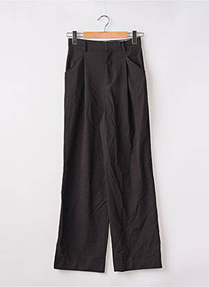 Pantalon large tissage crêpe taille normale noir ZARA femme