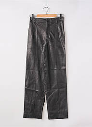 Pantalon large fermeture zippée sous rabat boutonné noir ZARA femme