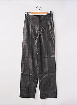 Pantalon large fermeture zippée sous rabat boutonné noir ZARA femme