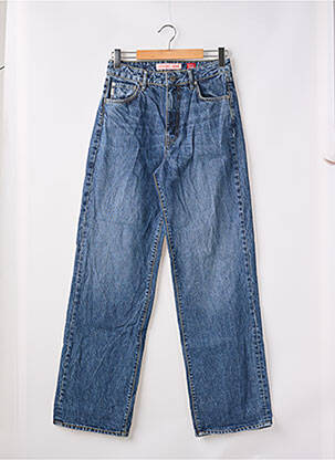 Jeans coupe large bleu SUPERDRY pour femme