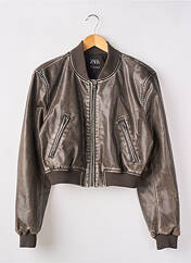 Veste simili cuir marron ZARA pour femme seconde vue