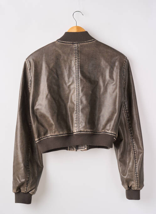 Veste simili cuir poches marron ZARA femme