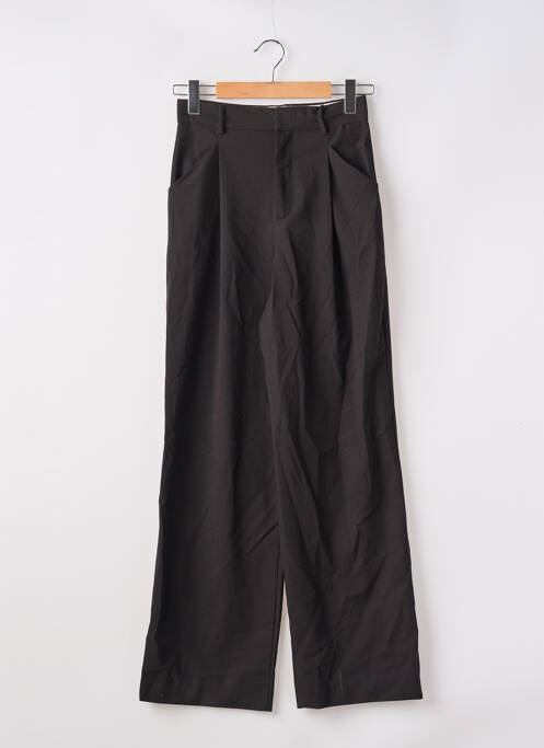 Pantalon large tissage crêpe taille normale noir ZARA femme