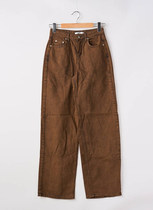 Jeans coupe large marron NA-KD pour femme