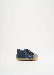 Bottillons tissage satiné bout rond bleu LITTLE MARY garcon